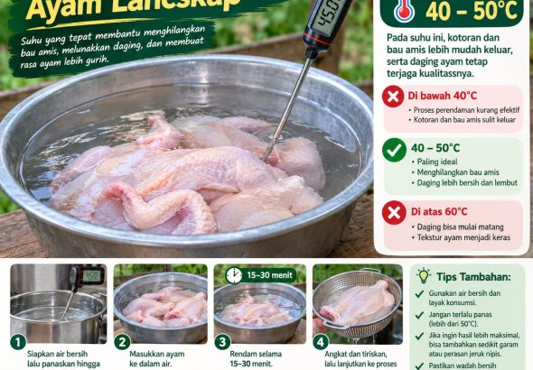 suhu air untuk merendam ayam